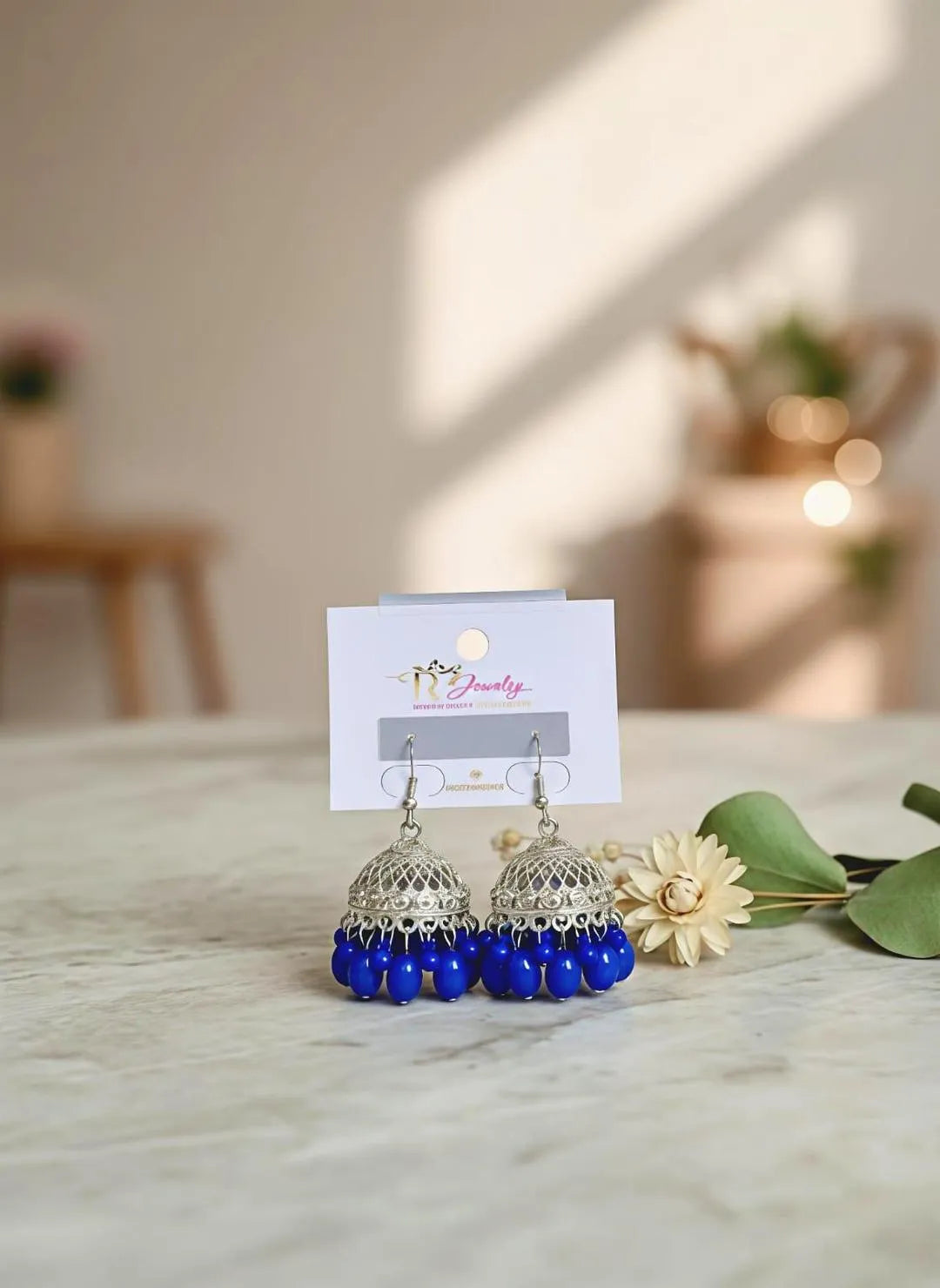 Silver Plated Crystal Jhumka Earrings for Women Bridal Daily Wear