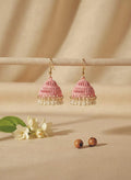 Golden Crystal Jhumka for Women Wedding Partywear 2 Pcs
