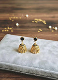 Funky Gold Plated Crystal Jhumka Earrings for Women 2 Pcs